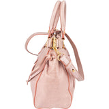 Miu Miu Vitello Lux Leather Gathered Drawstring Satchel Handbag