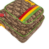 Christian Dior Trotter Monogram Multicolor Striped Rasta Messenger Crossbody Bag