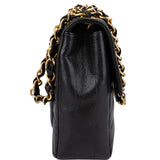 Chanel Horizontal Quilted Caviar Leather Jumbo 24K Gold Single Flap Crossbody Bag
