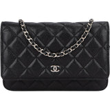 Chanel Quilted Caviar Leather Wallet on Chain Crossbody Bag