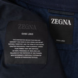 Zegna Oasi Lino Navy Denim Style Bomber Jacket (52 / L)