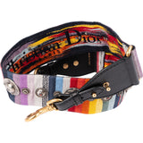 Christian Dior Multicolor Cotton Embroidered Medallions Bag Strap
