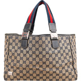 Gucci Monogram GG Web Tote Handbag