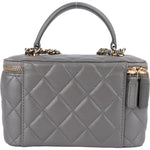 Chanel Quilted Lambskin Top Handle Vanity Case Crossbody Bag - vintageandkickz
