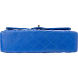 Chanel Bleu Quilted Lambskin Medium Double Flap Shoulder Bag