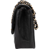 Chanel Quilted Lambskin Chevron Half Moon 24K Gold Single Flap Shoulder Bag