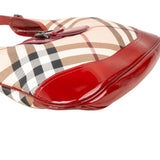 Burberry Nova-Check Monogram Patent Leather Brooke Hobo Shoulder Bag