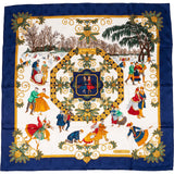 Hermès Joies d'Hiver Silk 90 Scarf Tuch