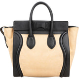 Céline Bicolor Grained Leather Luggage Handbag