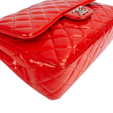 Chanel Quilted Patent Leather Jumbo Double Flap Crossbody Bag