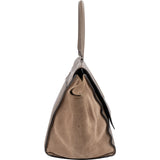 Céline Drummed Leather and Suede Trapeze Handbag