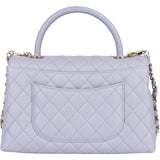 Chanel Quilted Caviar Leather CC Coco Top Handle Handbag