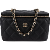 Chanel Quilted Caviar Leather Vanity Case Crossbody Bag