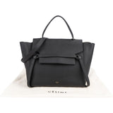 Céline Black Grained Leather Belt Handbag