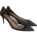 Christian Louboutin Black Mesh Glitter Follies Strass Pumps (37,5)
