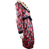 Gucci Multicolor G-Cube Print Silk Longsleeve Diamond Flower Blouse Midi Dress (IT40)