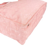 Chanel Pink Nylon Monogram New Travel Line Tote MM Shoulder Bag