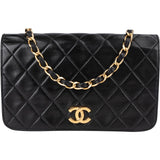 Chanel Quilted Lambskin 24K Gold Single Flap Shoulder Bag