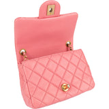 Chanel Quilted Lambskin Mini Rectangular Adjustable Single Flap Crossbody Bag