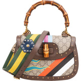 Gucci Monogram GG Supreme Studded Centennial Geometric Print Bamboo 1967 Crossbody Bag