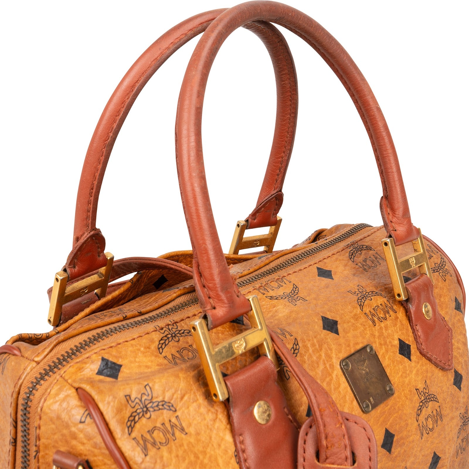 [🔄️B07 / F47] MCM Monogram Visetos Boston Bag Handbag - vintageandkickz