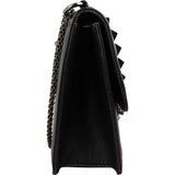 Valentino Garavani Noir Calfskin Leather Rockstud Glam Lock Crossbody Bag