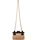 Chanel Quilted Metallic Leather Clip Bar CC Single Flap Crossbody Bag