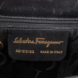 Salvatore Ferragamo Black Leather Gancini Top Handle Handbag