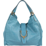 Gucci Blue Leather Soft Stirrup Hobo Shoulder Bag