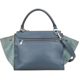 Céline Suede Bicolor Leather Trapeze Handbag