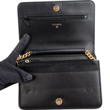 Chanel Quilted Caviar Leather Boy Wallet On Chain Crossbody Bag