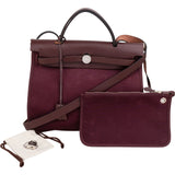 Hermès Classic Cotton Herbag 31 Maroon Zip Crossbody Handbag