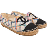 Chanel Multicolor Black Tweed CC Espadrilles Shoes (37)