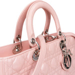 [🔄️B09 / F25] Christian Dior Pink Patent Leather Large Lady Dior Handbag - vintageandkickz
