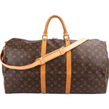 Louis Vuitton Monogram Canvas Keepall 55 Bandoulière Travel Bag