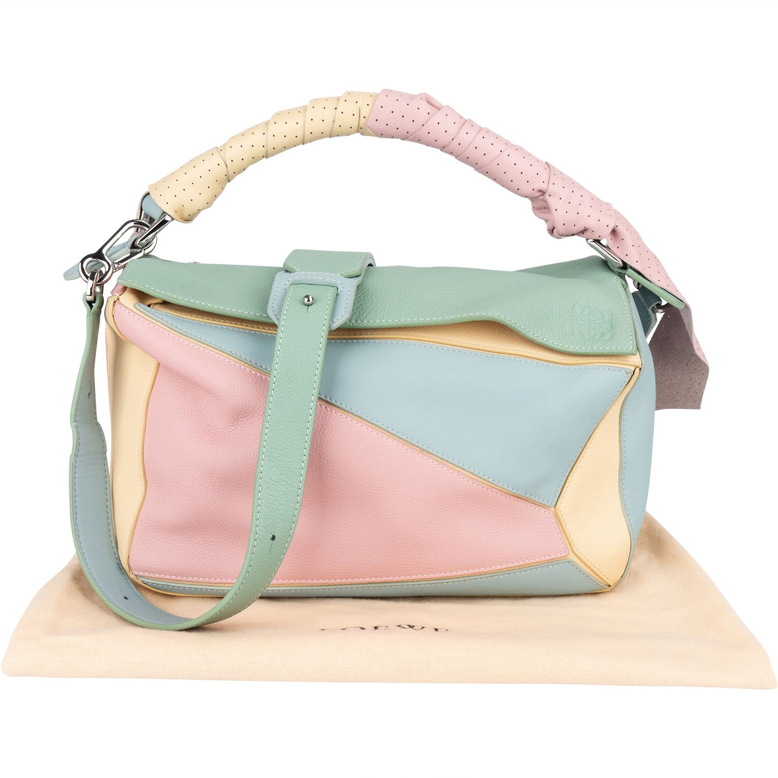 Loewe Multicolor Leather Puzzle Crossbody Handbag - vintageandkickz