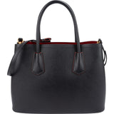 Prada Black Saffiano Leather Double Handbag