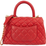 Chanel Caviar Leather Coco Top Handle Crossbody Handbag