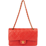 Chanel Quilted Lambskin 24K Gold Medium Double Flap Crossbody Bag
