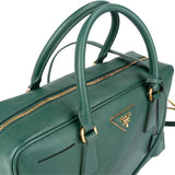 Prada Green Saffiano Leather Small Rectangular Coffer Handbag