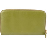 Prada Green Saffiano Leather Zip Around Wallet