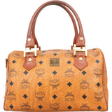 MCM Monogram Visetos Boston Handbag - vintageandkickz