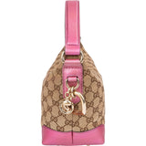 Gucci Monogram GG Canvas Metallic Leather Lovely Heart Shoulder Bag