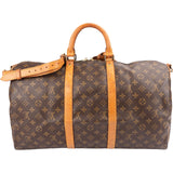 Louis Vuitton Monogram Canvas Keepall 50 Bandoulière Travel Bag