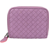 Bottega Veneta Purple Intrecciato Leather Small Zip Around Wallet