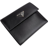 Prada Black Saffiano Leather Triangle Emblem Wallet