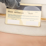 Prada White Saffiano Leather Satchel Flap Handbag