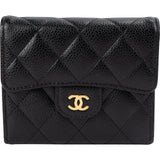 Chanel Quilted Caviar Leather CC Small Flap Wallet