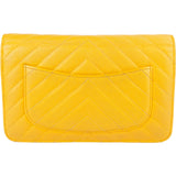 Chanel Chevron Caviar Leather Wallet on Chain Crossbody Bag