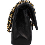Chanel Quilted Lambskin 24K Gold Small Double Flap Shoulder Bag